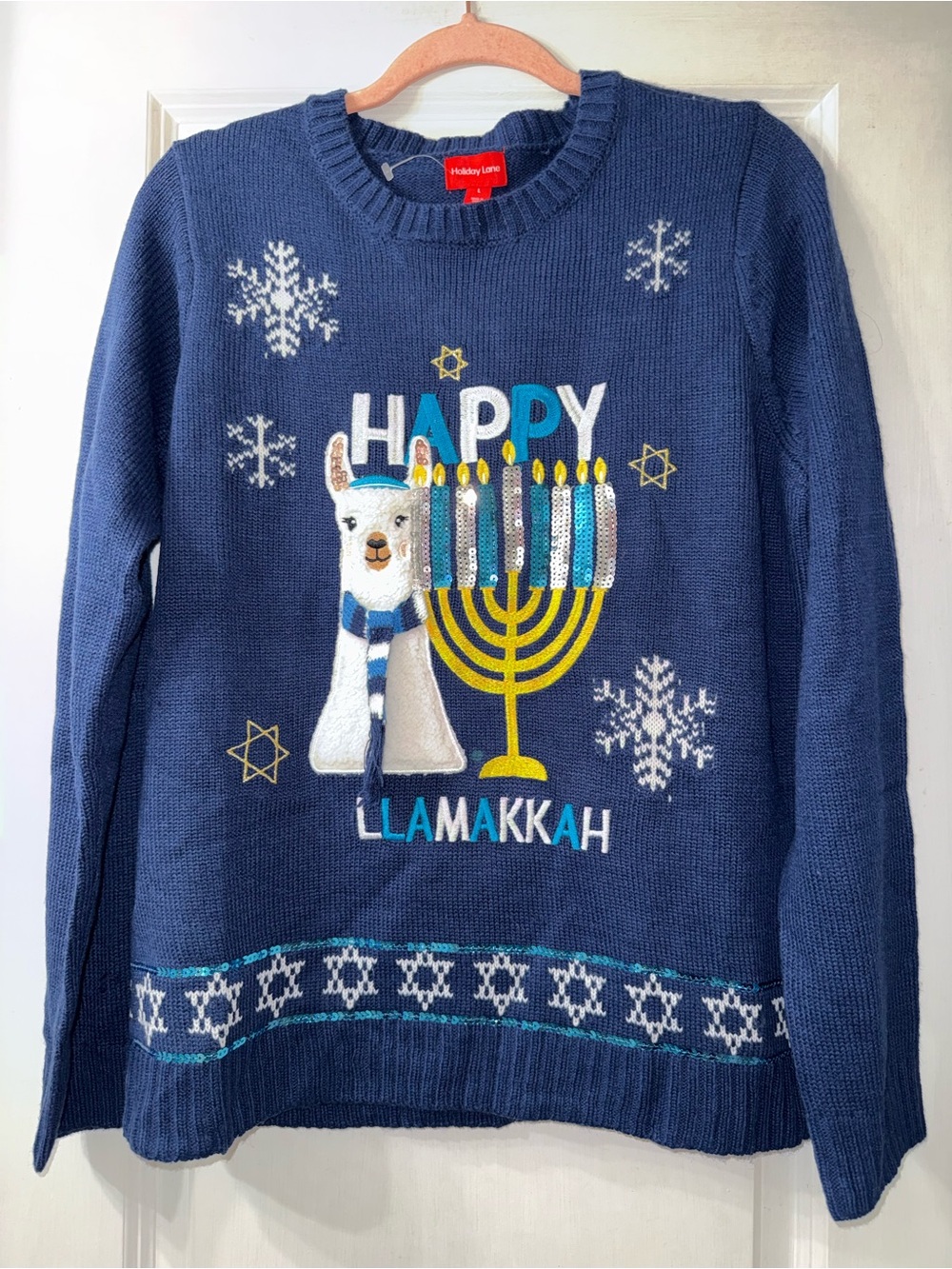 Happy Hanukkah Llama Sweater